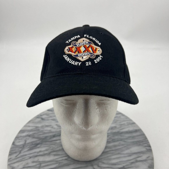Vintage Super Bowl XXXV 35 Hat Mens OSFA Tampa Florida 2001 Baltimore Ravens - Picture 2 of 10